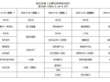 2025年春学期第十五周幼儿健康食谱