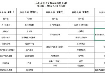 2025年春学期第十六周幼儿健康食谱