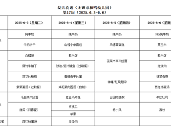 2025年春学期第十七周幼儿健康食谱